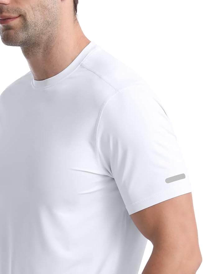 Zengjo Athletic Shirts for Men Short Sleeve Quick Dry Workout Running Gym Sport Exercise Tee Moisture Wicking