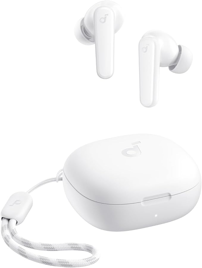 Soundcore by Anker P20i True Wireless Earbuds, 10mm Drivers with Big Bass, Bluetooth 5.3, 30H Long Playtime, Water-Resistant, 2 Mics for AI Clear Calls, 22 Preset EQs, Customization (White)
