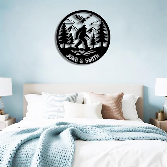 Personalized Metal Name Sign | Custom Family Wall Art & Split Letter Name | Indoor Metal Decor Gift | Decorations for Dad Mens Home Garden