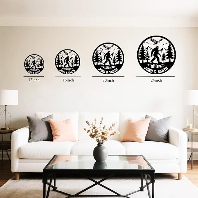 Personalized Metal Name Sign | Custom Family Wall Art & Split Letter Name | Indoor Metal Decor Gift | Decorations for Dad Mens Home Garden
