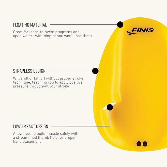 FINIS Agility Floating Swim Paddles - Strapless Design for Stroke Technique - Instant Feedback