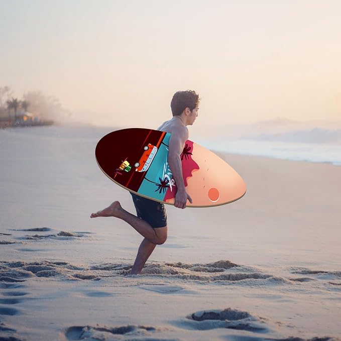 seething 35 Inch Skimboard with High Gloss Coat Wood Skim Board for Beginners,Kids, Teenagers, Adults and All Skimming