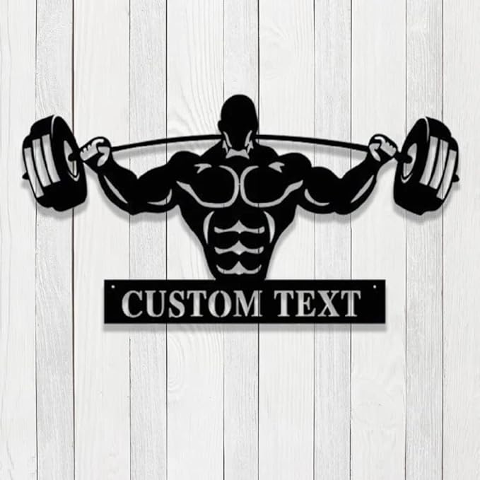 Powerlifting Personalized Lights Metal Wall Decor, Powerlifting Custom Monogram Wall Decor, Gym Metal Signs, gifts for men, husband, dad, papa, grandpa, father day sign