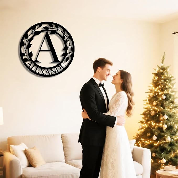 Personalized Metal Last Name Sign | Custom Metal Signs | Family Wall Art & Split Letter Name | Wedding Gift & Anniversary | Indoor Decor Gift for Women, Men, Wife, Parents, Couple