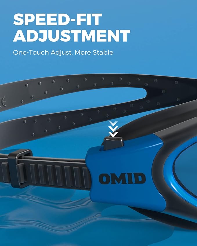 OMID Swim Goggles, P2 Polarized Swimming Goggles for Men Anti-fog Goggles Swimming for Adult Women