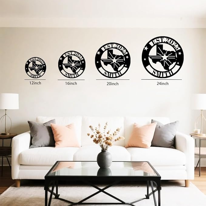 Personalized Texas Map Metal Name Sign | Custom Metal Signs | Decoration Yard Sign | Indoor Decor Gift for Women, Men, Wife, Parents, Couple