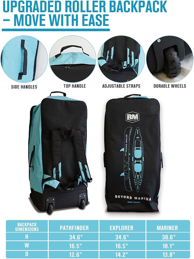 BEYOND MARINA Inflatable Kayak 1 & 2 & 3 Person Adult- Full Drop Stitch Kayak with Aluminum Paddles, Seats, Footrests, Pump, Fins