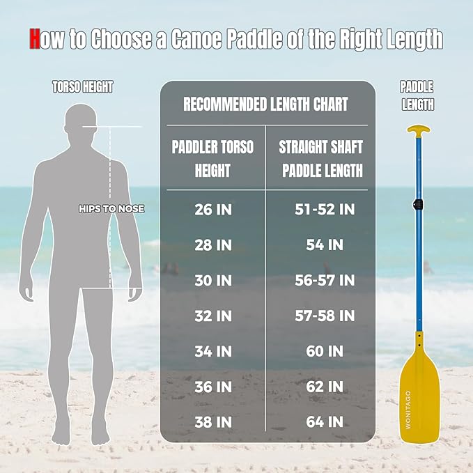 Canoe Paddles Aluminum Paddle with Plastic Blades Floating Adjustable Canoeing and Boating Oars, 122-152 cm/4-5 Ft, Black/Yellow