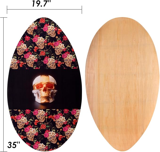 seething 35 Inch Skimboard with High Gloss Coat Wood Skim Board for Beginners,Kids, Teenagers, Adults and All Skimming