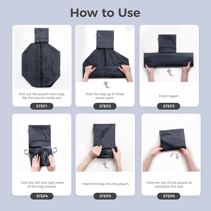 pack all Lightweight Travel Duffel Bag, Water-Resistant Sports Gym Bag, 32L Foldable Weekender Bag for Fitness, Hiking and Camping (Navy Blue)