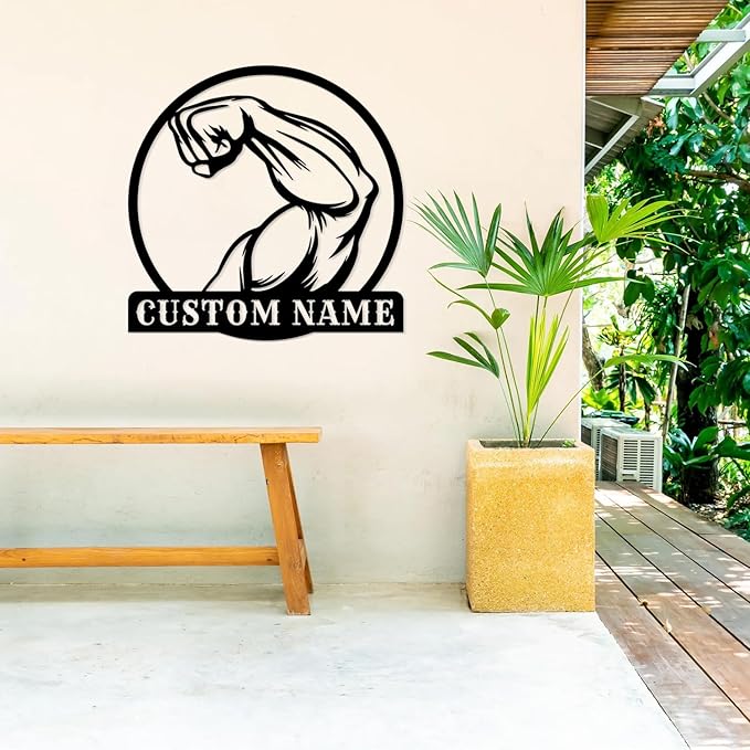 Personalized Metal Gym Sign, Custom Fitness Metal Wall Decor, Body Builder Lovers Gift, Gym Custom Unique Metal Wall Art, fitness room decor, home gym decor, gym wall art (Style-7)