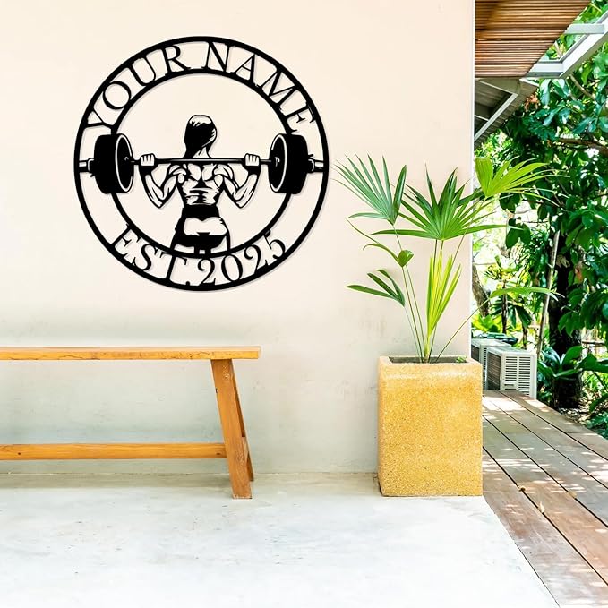Personalized Metal Gym Sign, Custom Fitness Metal Wall Decor, Body Builder Lovers Gift, Gym Custom Unique Metal Wall Art, fitness room decor, home gym decor, gym wall art (Style-4)