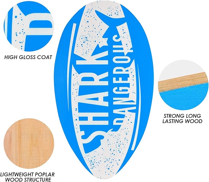 seething 35 Inch Skimboard with High Gloss Coat Wood Skim Board for Beginners,Kids, Teenagers, Adults and All Skimming