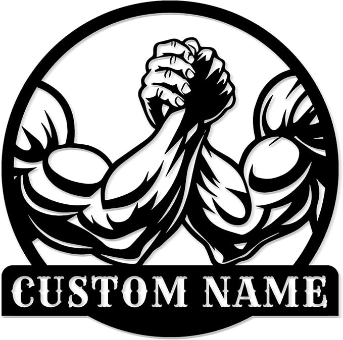 Customized Metal Gym Name Sign, Personalized Sports Room Wall Art,Metal Gym Sign,Unique Fitness Wall Sign, Gym Lovers Unique Gift, Gym Wall Art,Training Center Sign (Style-10)
