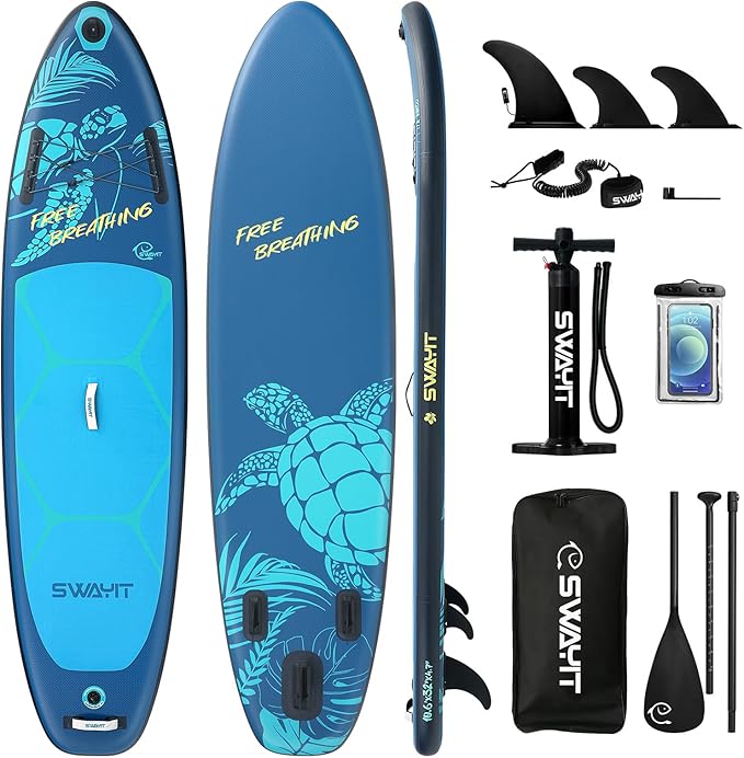 Inflatable Stand Up Paddle Board – Durable SUP for Adults & Youth,33" Wide Blow Up Paddle Board with Paddle, Pump, Backpack,Leash – All Around Stable for All Skill Levels, Carries up to 450 lbs