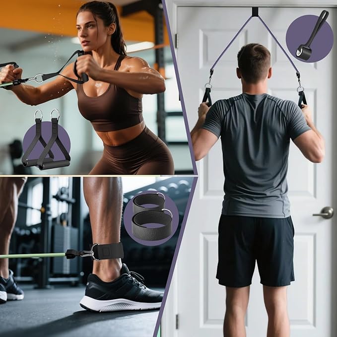 WHATAFIT Resistance Bands, Exercise Bands,Resistance Bands for Working Out, Work Out Bands with Handles for Men and Women Fitness, Strength Training Home Gym Equipment