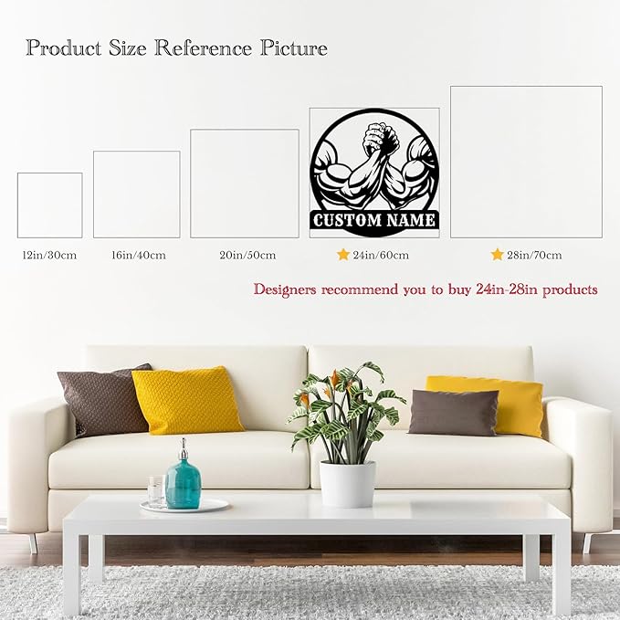 Customized Metal Gym Name Sign, Personalized Sports Room Wall Art,Metal Gym Sign,Unique Fitness Wall Sign, Gym Lovers Unique Gift, Gym Wall Art,Training Center Sign (Style-10)