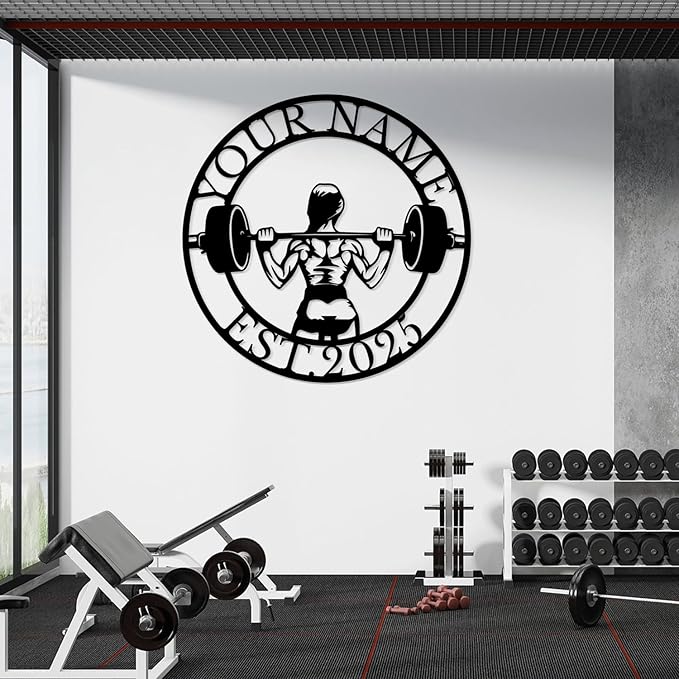 Personalized Metal Gym Sign, Custom Fitness Metal Wall Decor, Body Builder Lovers Gift, Gym Custom Unique Metal Wall Art, fitness room decor, home gym decor, gym wall art (Style-4)