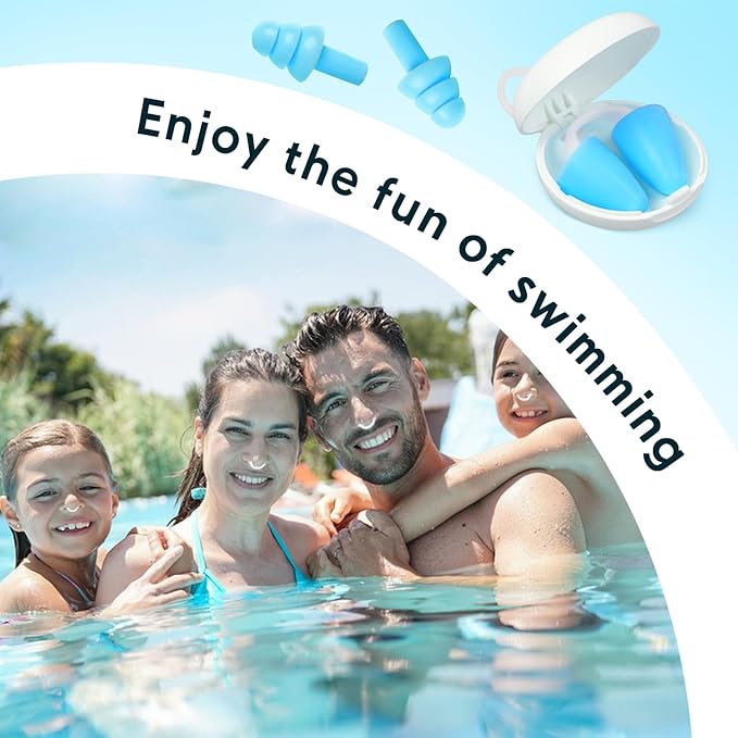 Painless Nose Plugs for Swimming,Nose Plugs for Swimming for Kids (Age 6+) and Adults, Ensure Comfort and Safety in The Water (Blue, Large)