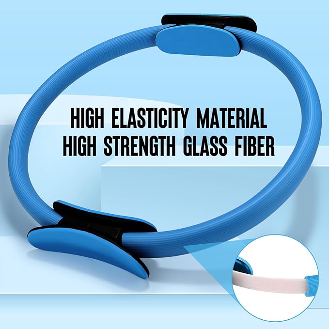 Pilates Ring Fitness Circle 14" Yoga Rings Magic Circle with Dual Padded Handles for Toning Arms, Thighs/Legs & Core,Home Exercise Equipment 