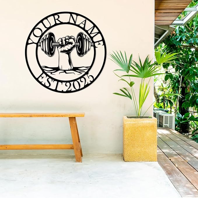 Personalized Metal Gym Sign, Custom Fitness Metal Wall Decor, Body Builder Lovers Gift, Gym Custom Unique Metal Wall Art, fitness room decor, home gym decor, gym wall art (Style-5)