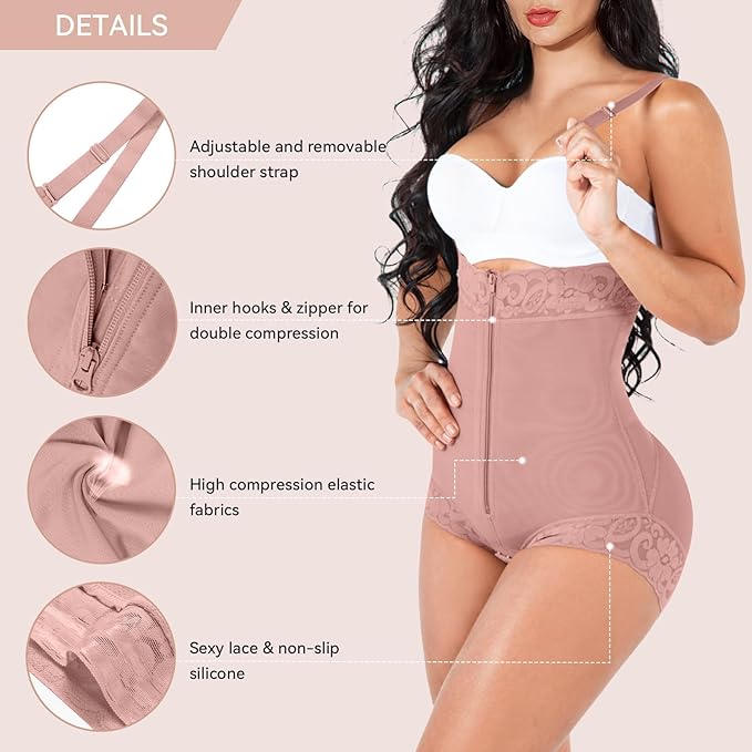 Shapewear for Women Tummy Control Fajas Colombianas Body Shaper Butt Lifter Compression Garment Open Bust Bodysuit