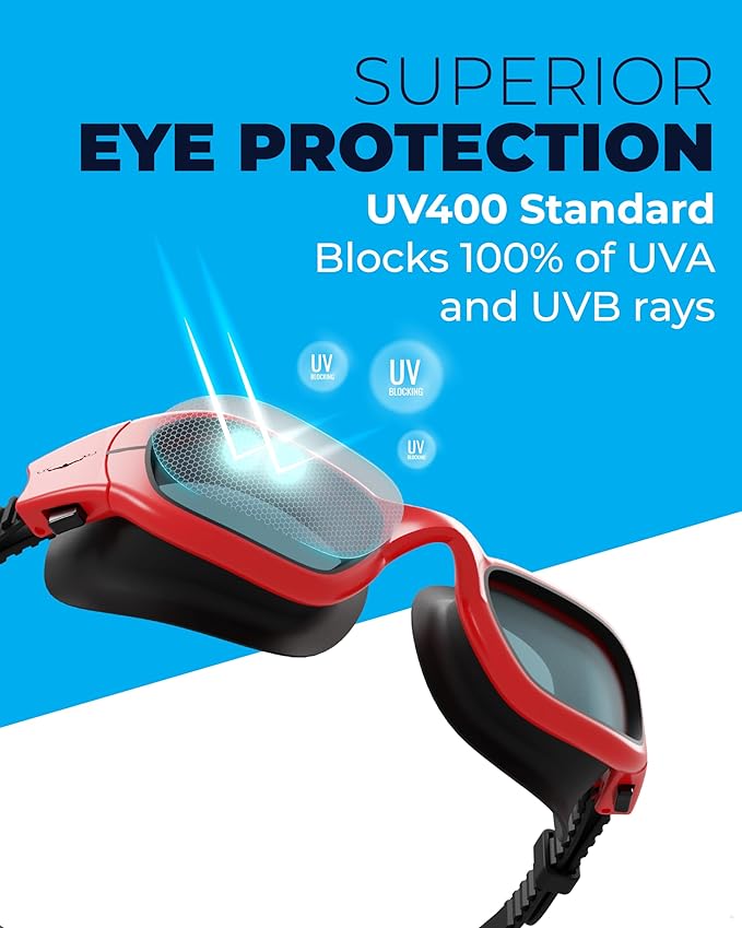 AqtivAqua Swimming Goggles for Kids, MINI-DX Wide View Swim Goggles for Kids Boys Girls, Anti Fog No Leaking