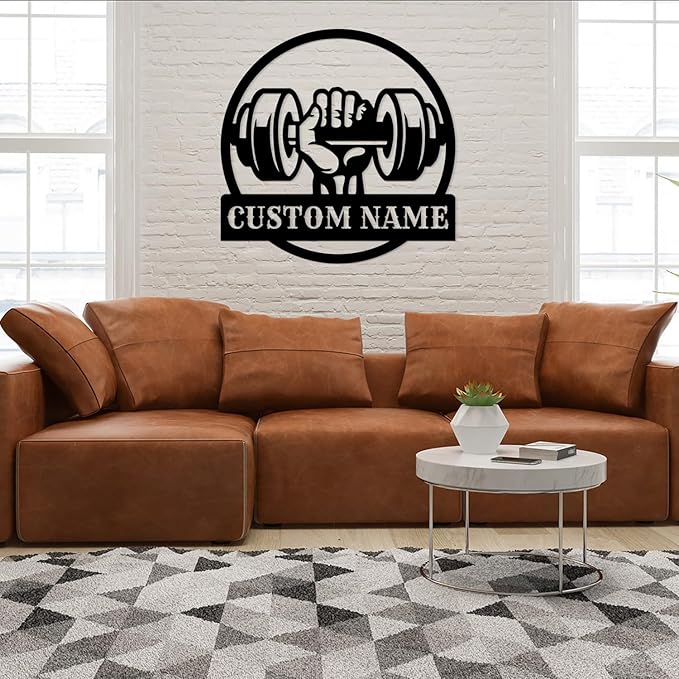 Personalized Metal Gym Sign, Custom Fitness Metal Wall Decor, Body Builder Lovers Gift, Gym Custom Unique Metal Wall Art, fitness room decor, home gym decor, gym wall art (Style-6)