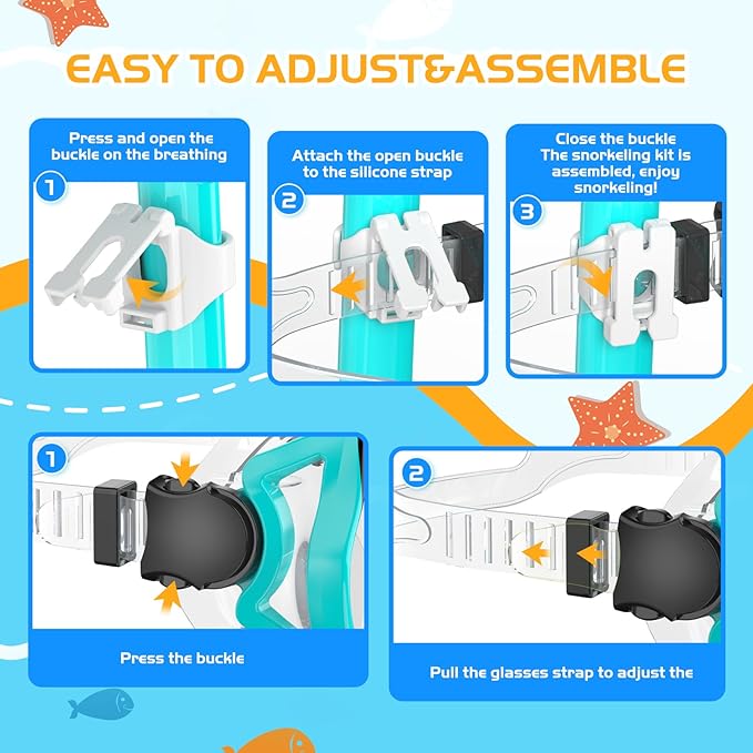 Snorkeling Gear, Dry Snorkel Set180° Panoramic Wide View,Anti-Fog Scuba Diving Mask, Professional Snorkeling Gear for Free Breathing, Swimming, Diving