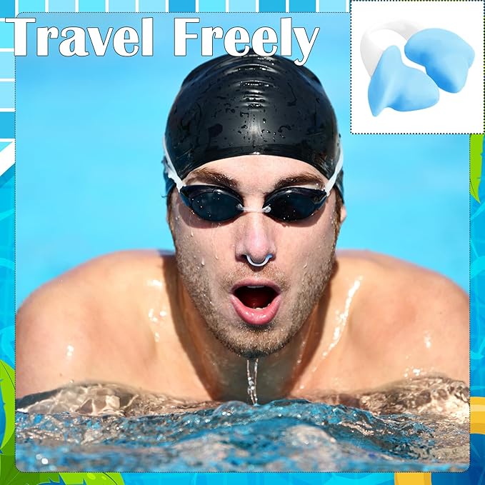 Soulchen 2 Pcs Swimming Nose Plugs Silicone Waterproof Painless Swim Nose Clip with Storage Box for Adults Kids Men Women Beginners