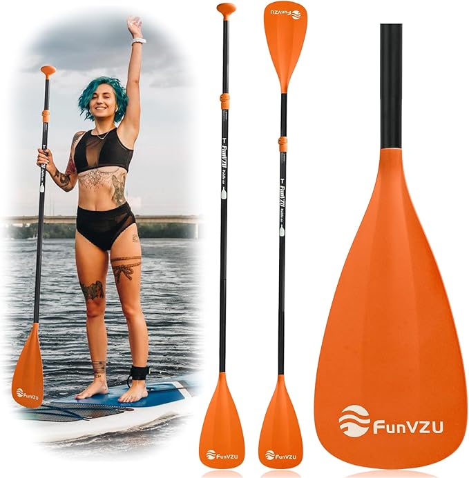 SUP Paddle, Stand Up Paddle Board Paddle Lightweight Adjustable 4-Piece Aluminium Kayak Paddles, Unique Lock Design Floating Alloy Shaft Paddle for Paddle Board
