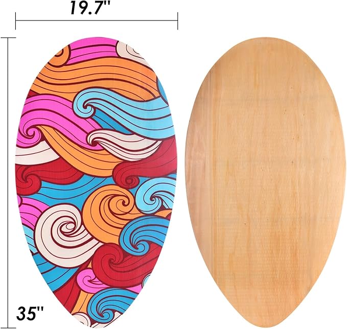 seething 35 Inch Skimboard with High Gloss Coat Wood Skim Board for Beginners,Kids, Teenagers, Adults and All Skimming