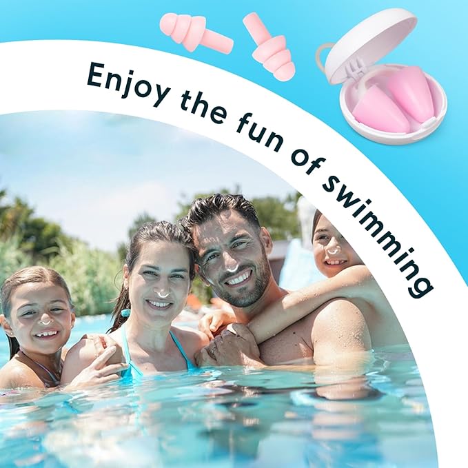 Painless Nose Plugs for Swimming,Nose Plugs for Swimming for Kids (Age 6+) and Adults, Ensure Comfort and Safety in The Water (Red, Small)