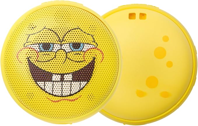 Speaqua Cruiser Spongebob Grin, Waterproof Bluetooth Speaker, Small Portable Speaker, Beach Accessory, Portable Outdoor