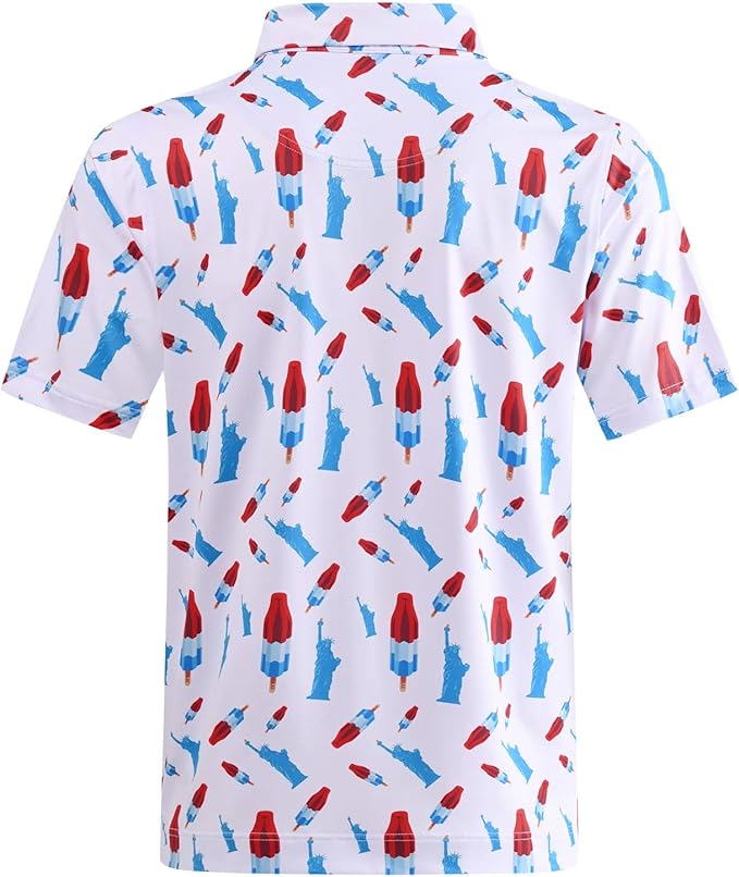 DEOLAX Mens Polo Shirts Fashion Print Mens Golf Shirt Dry Fit Mens Golf Polo Short Sleeve Quick Dry Funny Golf Shirt for Men