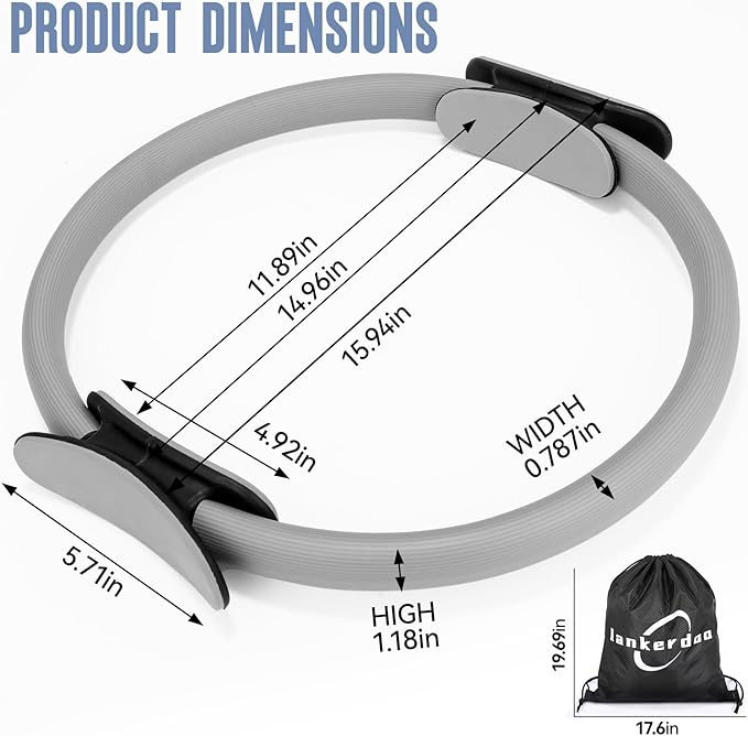 Pilates Ring Fitness Circle 14" Yoga Rings Magic Circle with Dual Padded Handles for Toning Arms, Thighs/Legs & Core,Home Exercise Equipment 