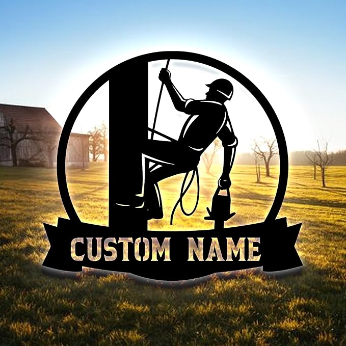 Personalized Electrician Metal Sign with LED Lights, Custom Electrician Metal Wall Art, Gift For Electrican, Wall Art Hanging Home Decor Birthday Xmas Gift