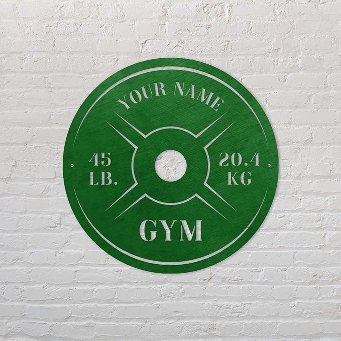 Personalized Home Gym LED Tin Metal Sign Multiple Sizes, Weight Lifting Exercise Workout Room Training Fitness Center Motivational Inspirational Quotes Decor Wall Art Hanging Accessories (08 LED)