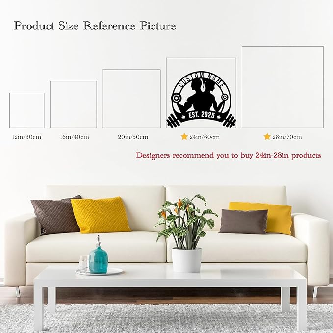Personalized Metal Gym Sign, Custom Fitness Metal Wall Decor, Yoga Room Sign, fitness room decor, home gym decor, gifts for sports lovers, black metal