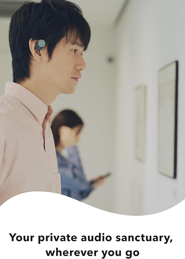 nwm DOTS Wireless On-Ear Speakers (Open Ear Earphones) Sound Leakage suppressed (PSZ Technology - Bone Conduction Alternative) with Optimal Microphone Function Designed in Japan | Stone White