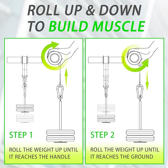 Forearm Strengthener Roller with Loading Pin and Thick Foam Grip โ Multi-Functional Wrist Roller & Arm Blaster for Forearm, Wrist, and Grip Strength Training