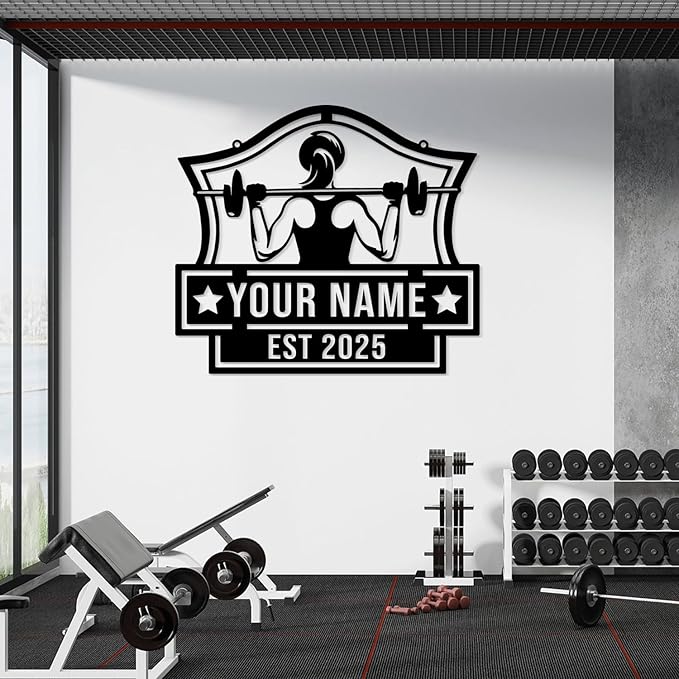 Personalized Metal Gym Sign, Custom Fitness Metal Wall Decor, Body Builder Lovers Gift, Gym Custom Unique Metal Wall Art, fitness room decor, home gym decor, gym wall art (Style-2)