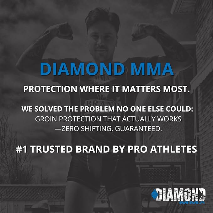 Diamond MMA Compression Shorts with Built-in Jock Strap Supporter with Athletic Cup Pocket for Sports