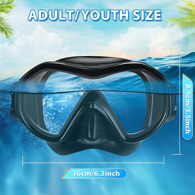 Supertrip Adult Swim Goggles Swimming Goggles with Nose Cover Elastic Fabric Strap Tempered Glass Snorkeling Gear for Adults
