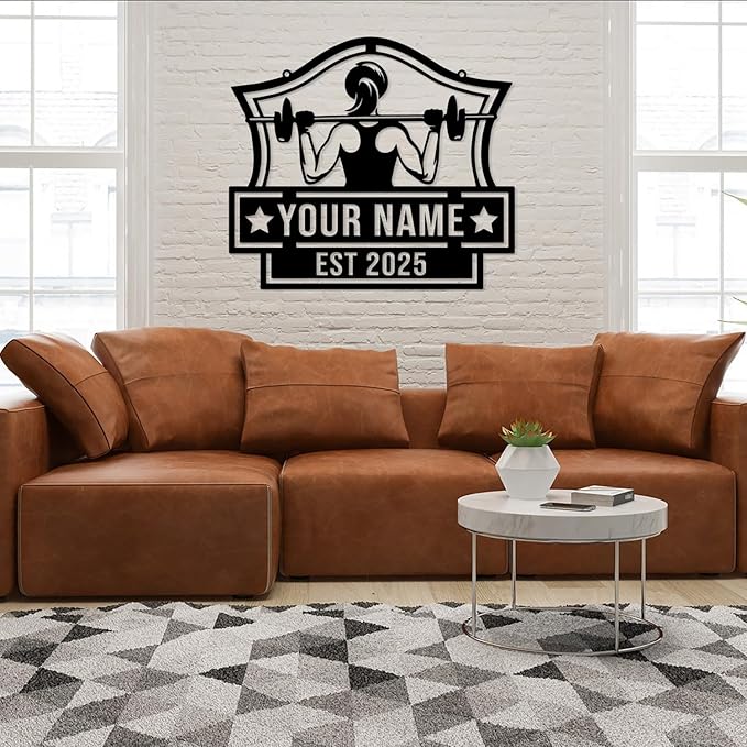 Personalized Metal Gym Sign, Custom Fitness Metal Wall Decor, Body Builder Lovers Gift, Gym Custom Unique Metal Wall Art, fitness room decor, home gym decor, gym wall art (Style-2)