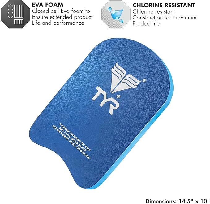 TYR Junior Kickboard Swimming Training Aid, Pool Exercise Equipment