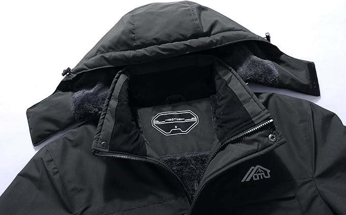 OTU Men's Waterproof Ski Jacket Snowboarding Windbreaker Warm Winter Hooded Mountain Snow Coat