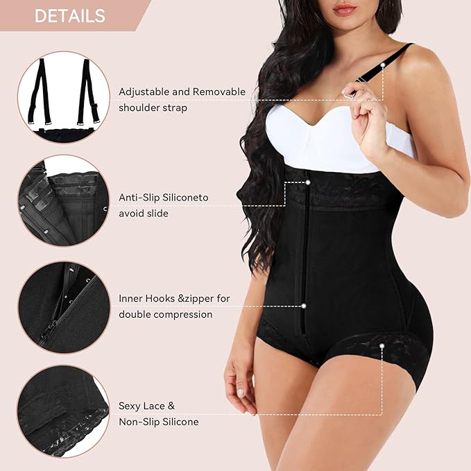 Shapewear for Women Tummy Control Fajas Colombianas Body Shaper Butt Lifter Compression Garment Open Bust Bodysuit