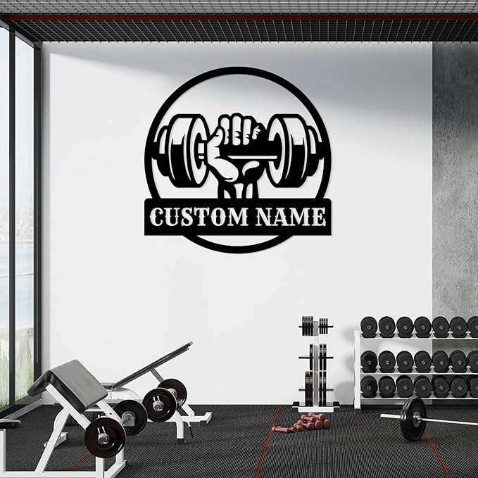 Personalized Metal Gym Sign, Custom Fitness Metal Wall Decor, Body Builder Lovers Gift, Gym Custom Unique Metal Wall Art, fitness room decor, home gym decor, gym wall art (Style-6)