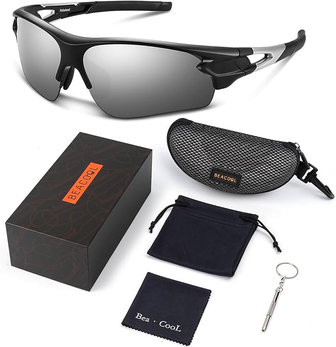 BEACOOL Polarized Sports Sunglasses for Men Women Youth Baseball Fishing Cycling Running Golf Motorcycle Tac Glasses UV400